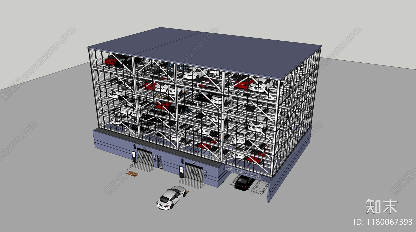 现代停车场SU模型下载【ID:1180067393】