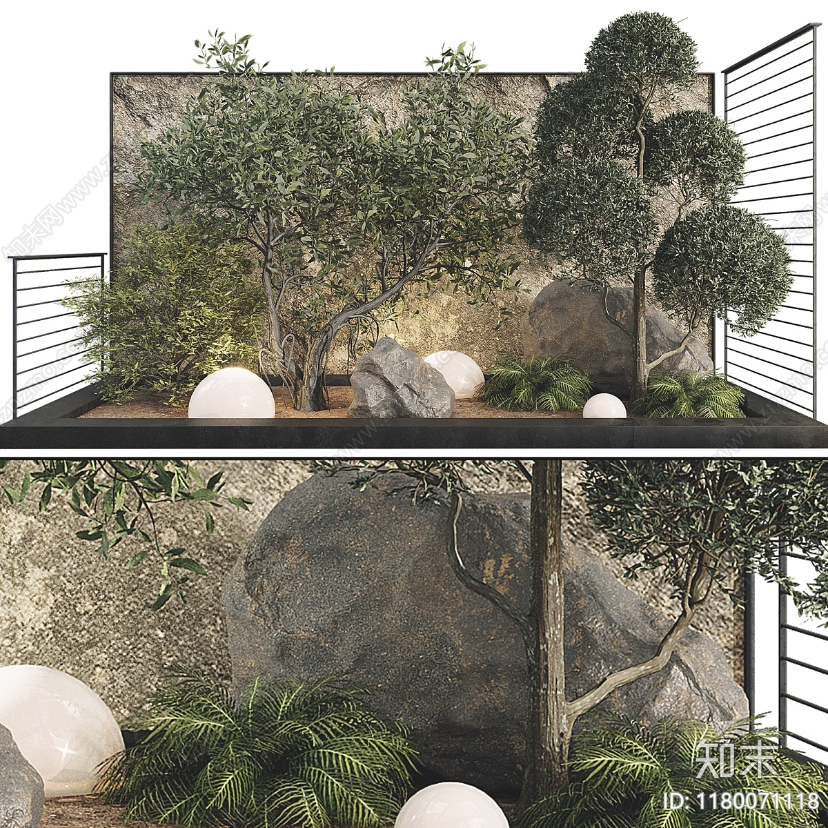 现代绿植景观小品3D模型下载【ID:1180071118】