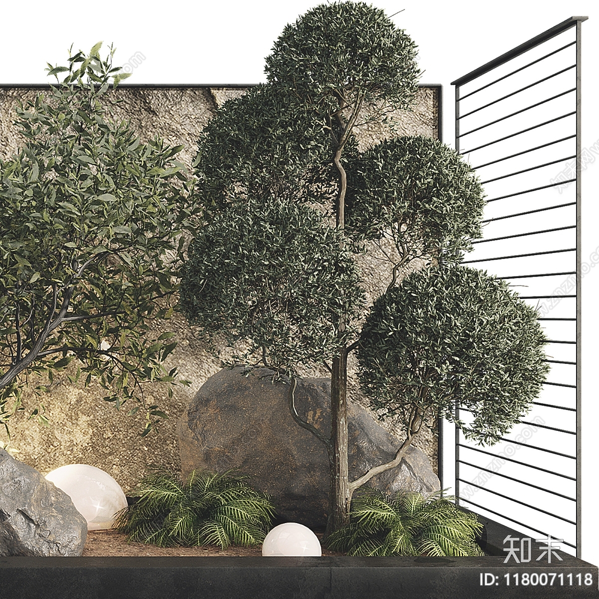 现代绿植景观小品3D模型下载【ID:1180071118】