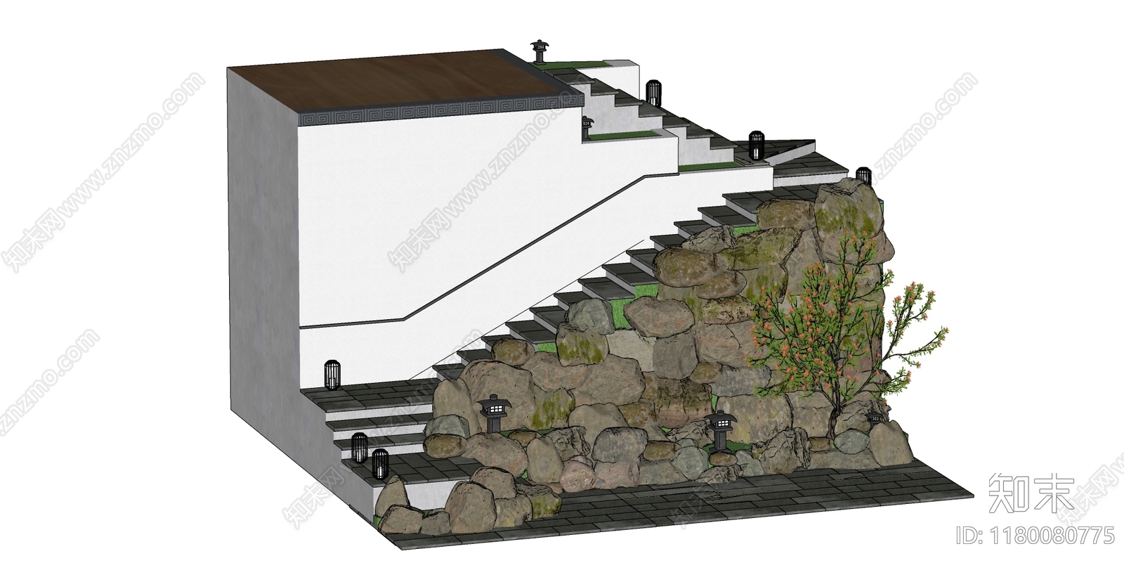 新中式石头SU模型下载【ID:1180080775】