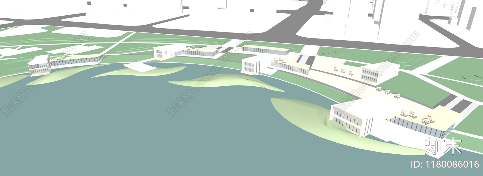 现代轻奢滨水景观SU模型下载【ID:1180086016】