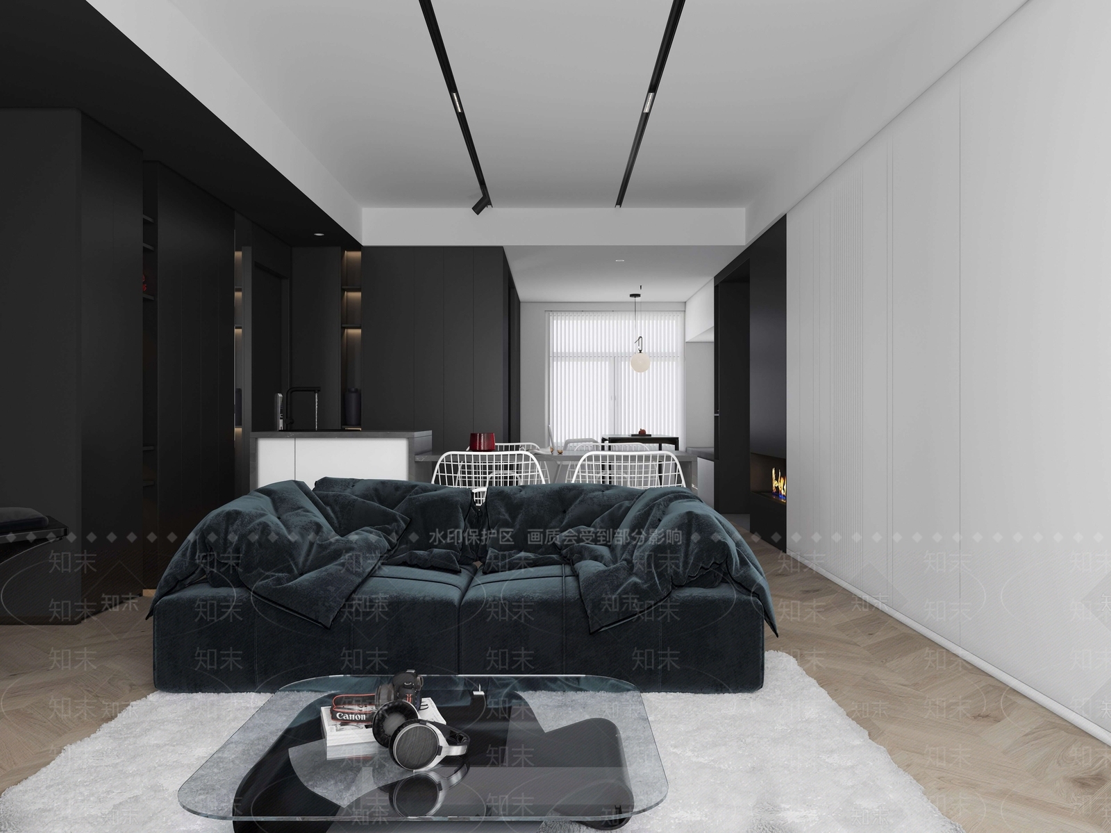 现代港式风格客餐厅3D模型下载【ID:1180088902】