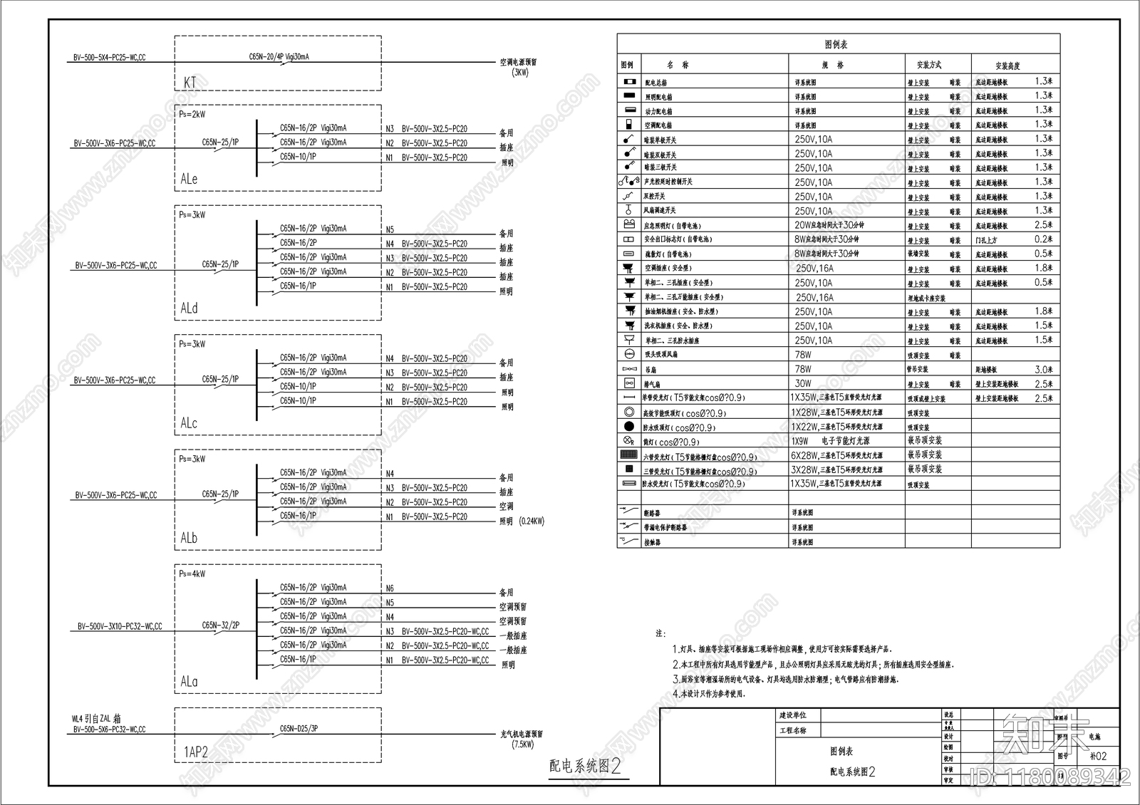 电气图cad施工图下载【ID:1180089342】