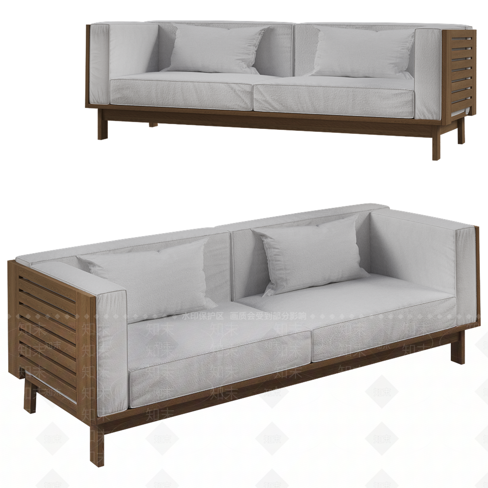 欧式美式双人沙发SU模型下载【ID:1180094057】