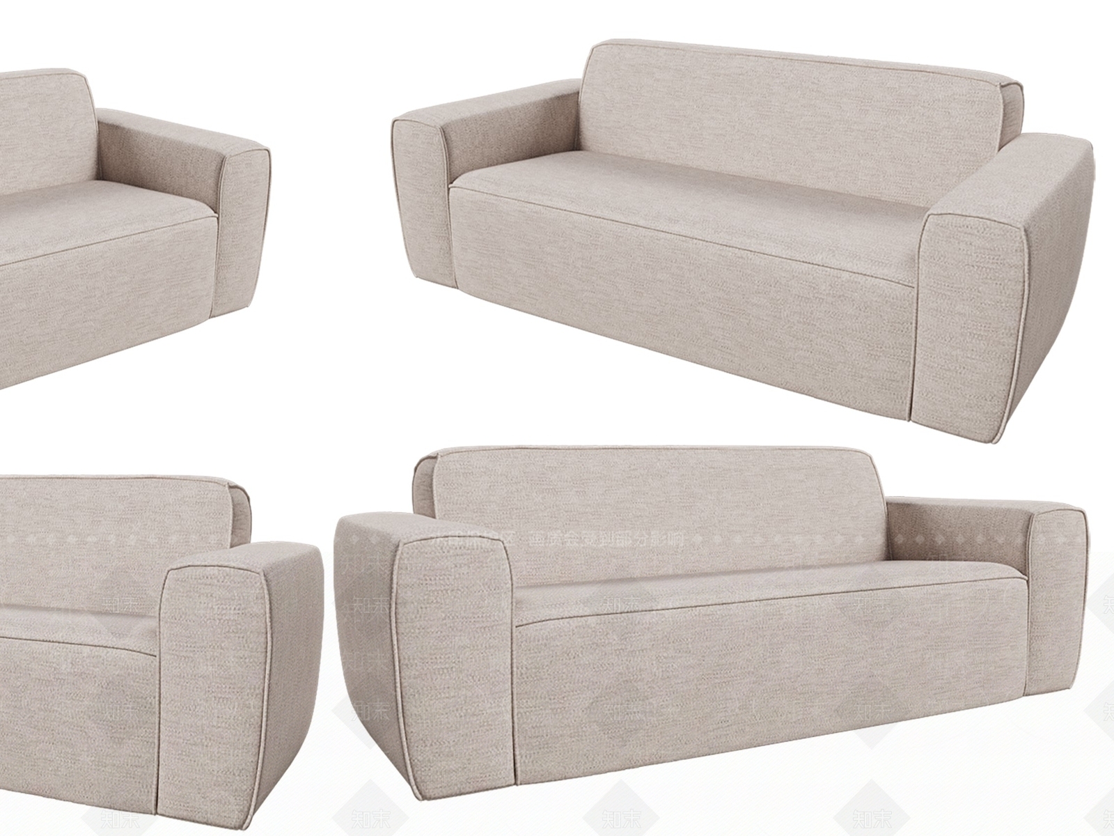 欧式美式双人沙发SU模型下载【ID:1180094710】