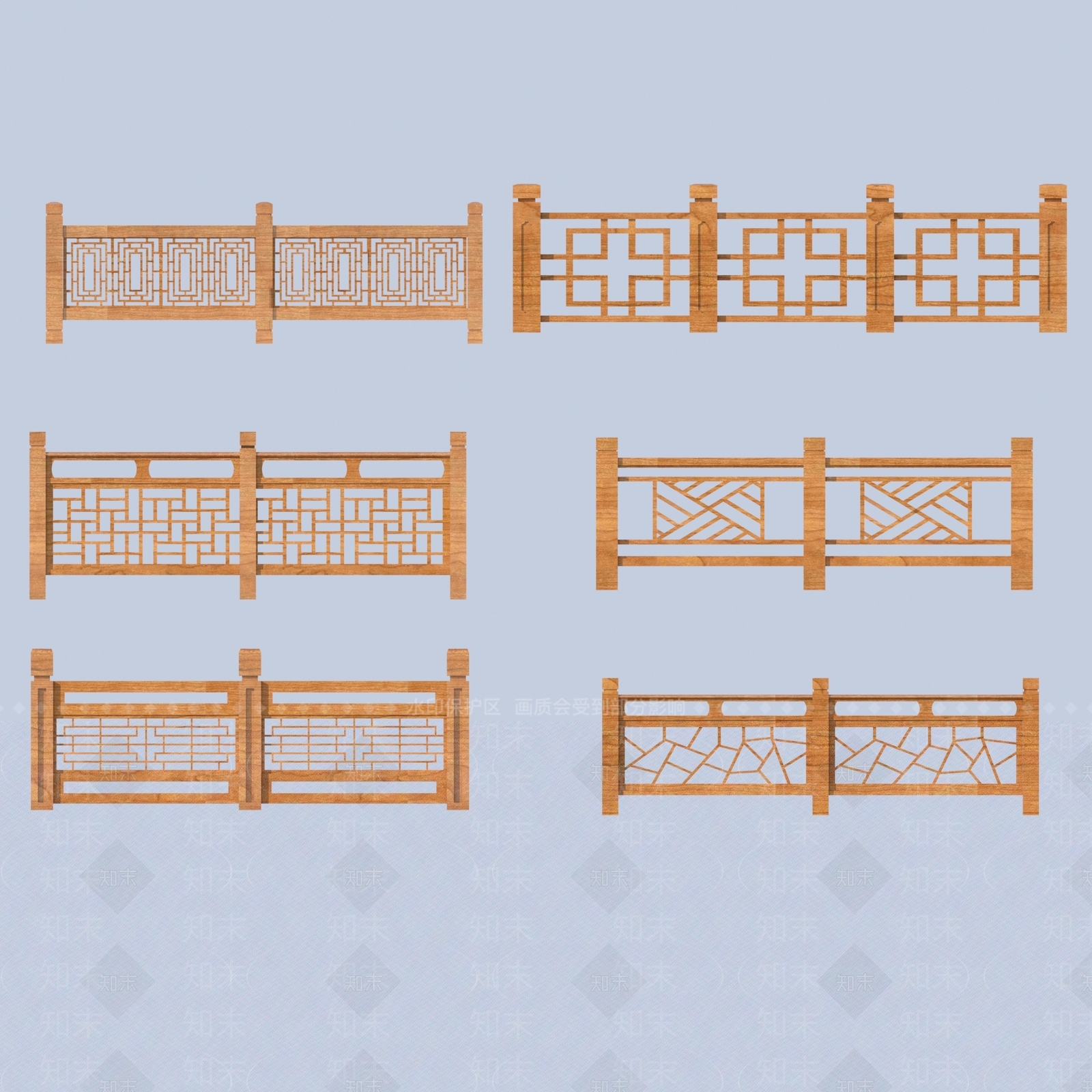 现代栏杆3D模型下载【ID:1180095116】
