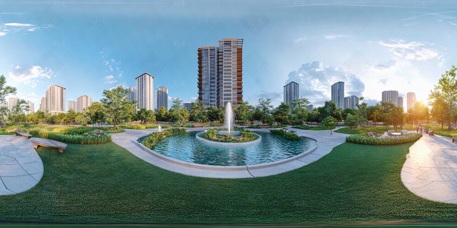 现代小区HDR贴图下载【ID:1180096334】