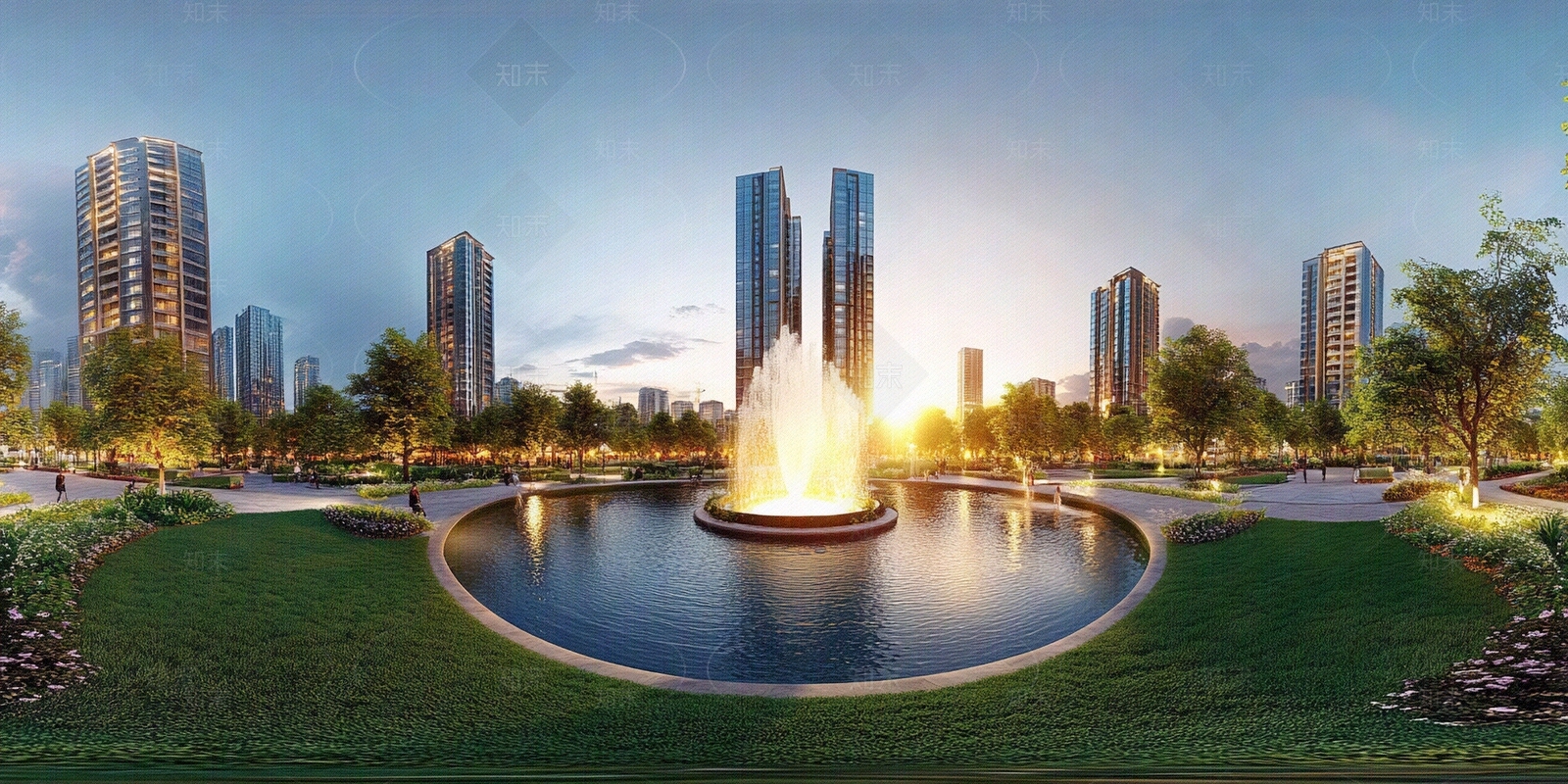 现代小区HDR贴图下载【ID:1180096419】