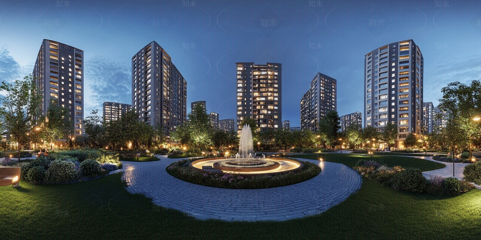 现代小区HDR贴图下载【ID:1180097165】