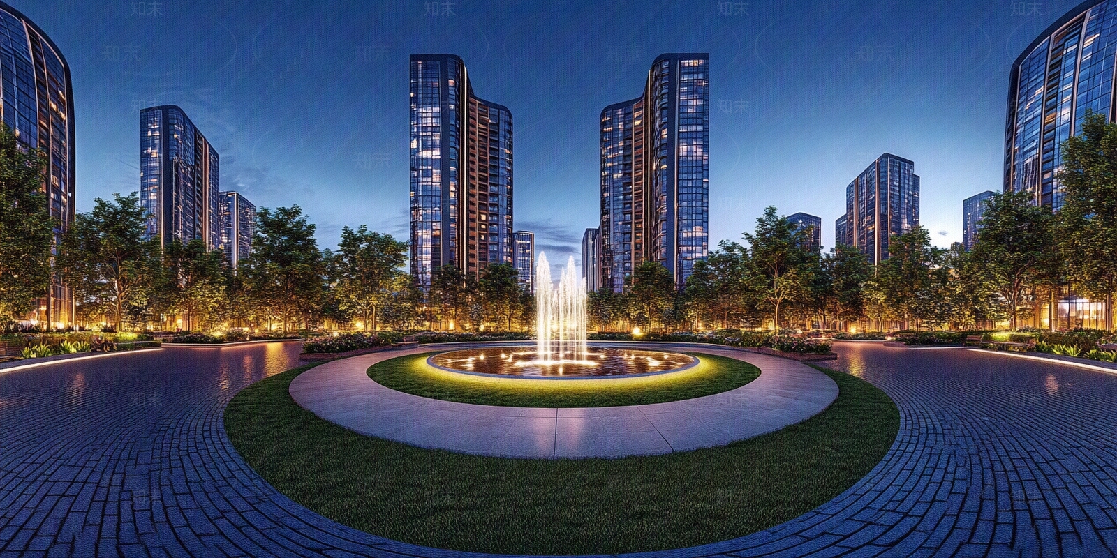 现代小区HDR贴图下载【ID:1180097149】