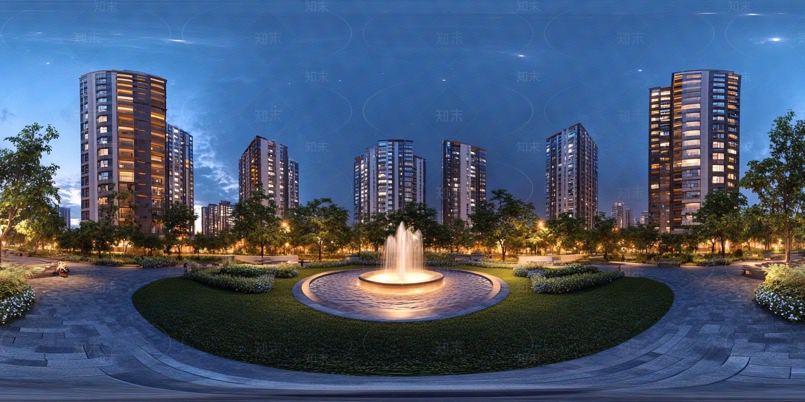 现代小区HDR贴图下载【ID:1180097278】