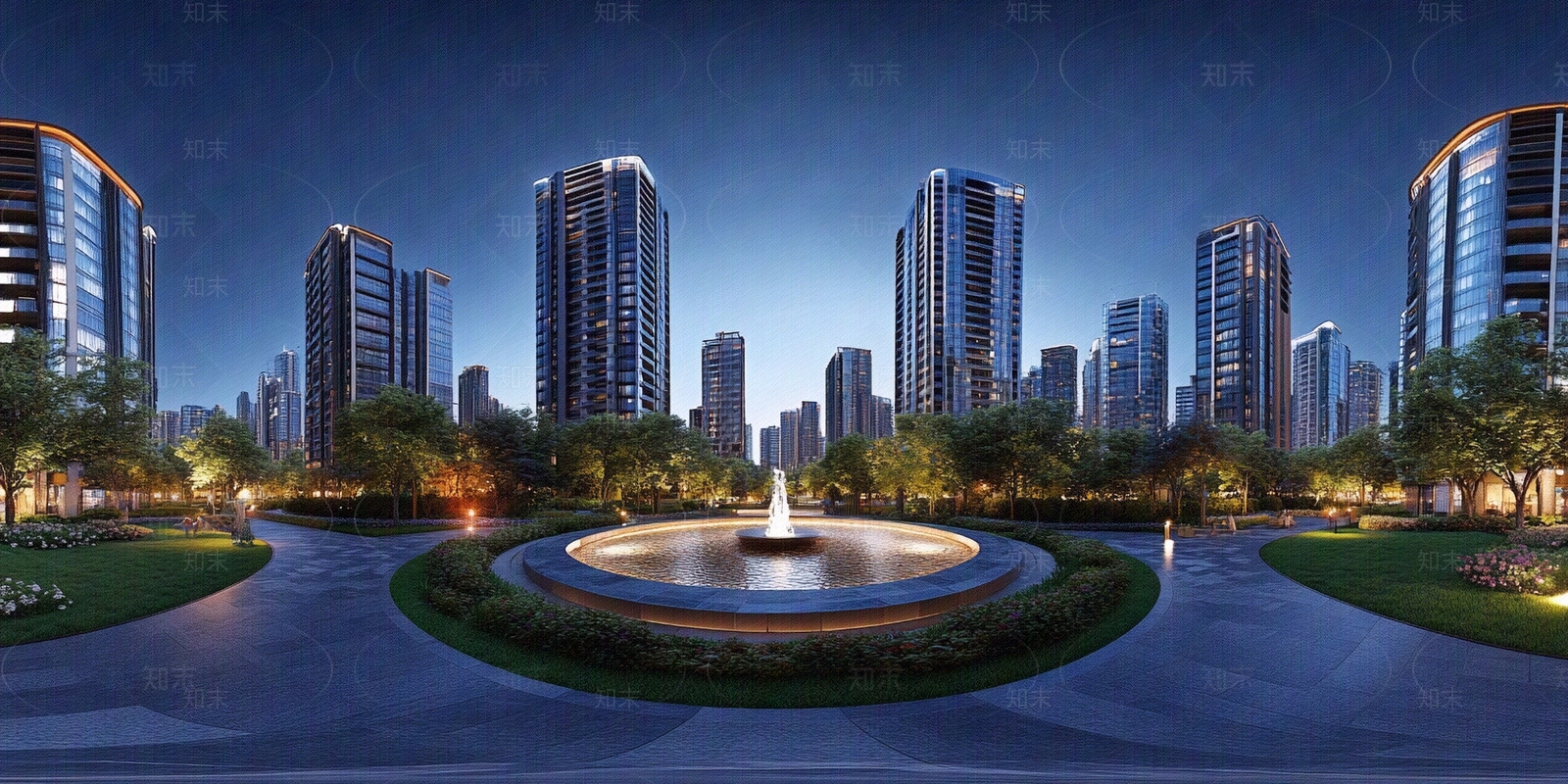 现代小区HDR贴图下载【ID:1180097302】