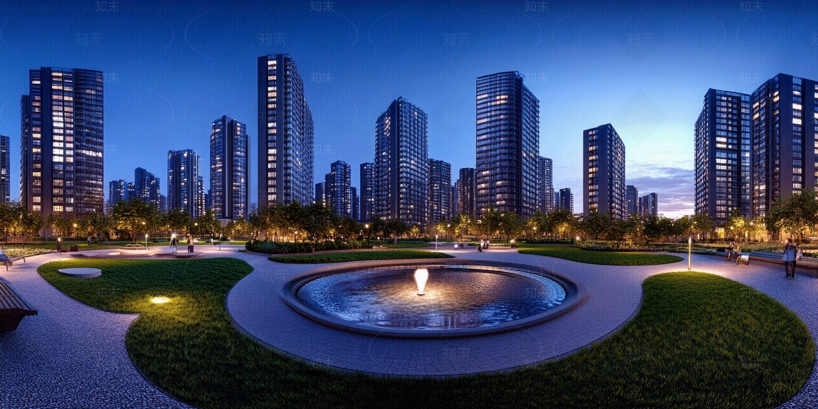现代小区HDR贴图下载【ID:1180097556】