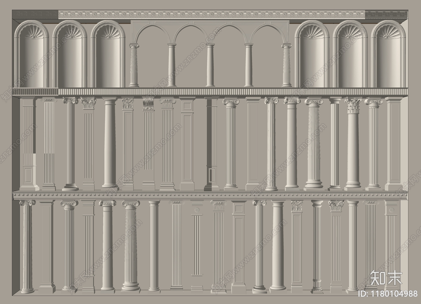 欧式柱子SU模型下载【ID:1180104988】