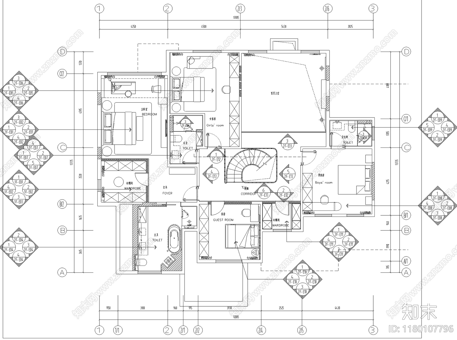 别墅cad施工图下载【ID:1180107796】