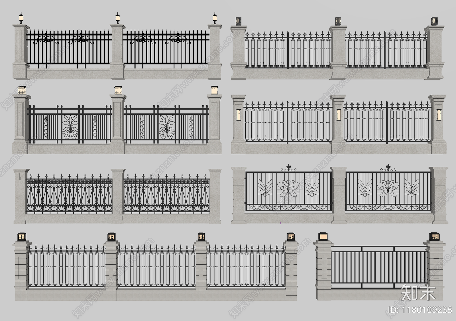 简欧围墙SU模型下载【ID:1180109235】