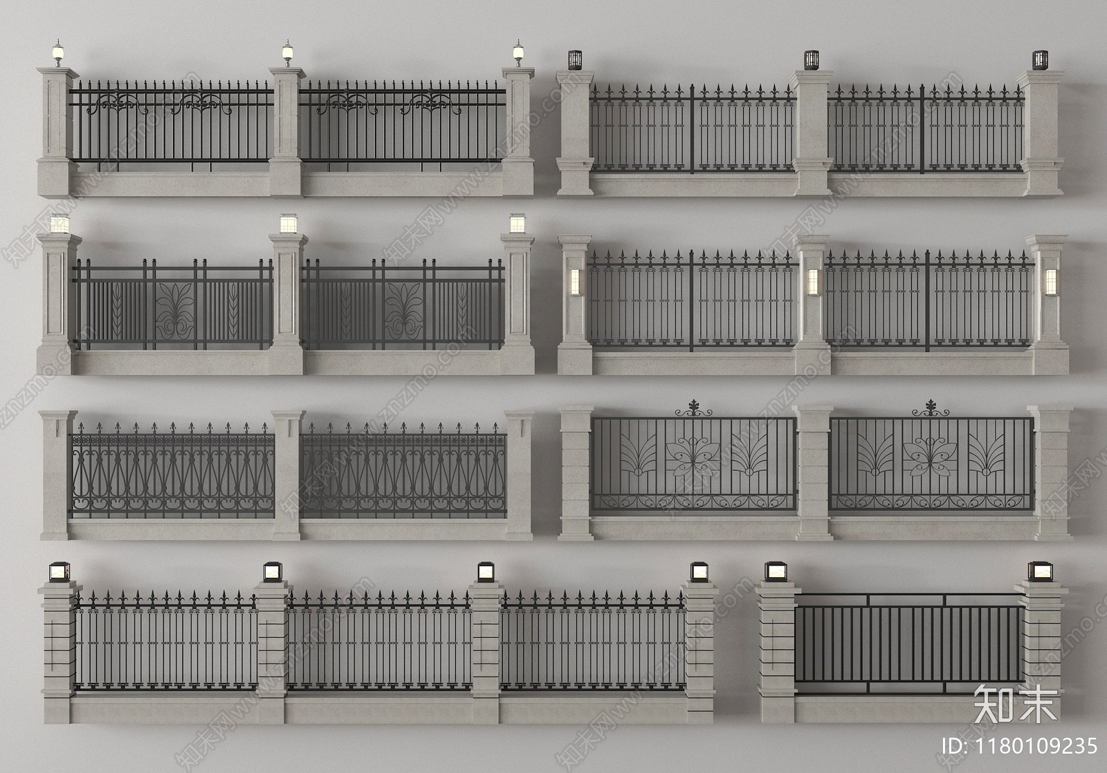 简欧围墙SU模型下载【ID:1180109235】