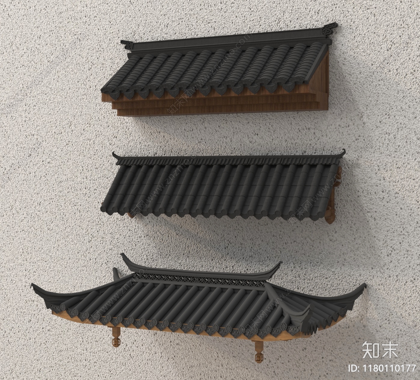 中式屋檐3D模型下载【ID:1180110177】