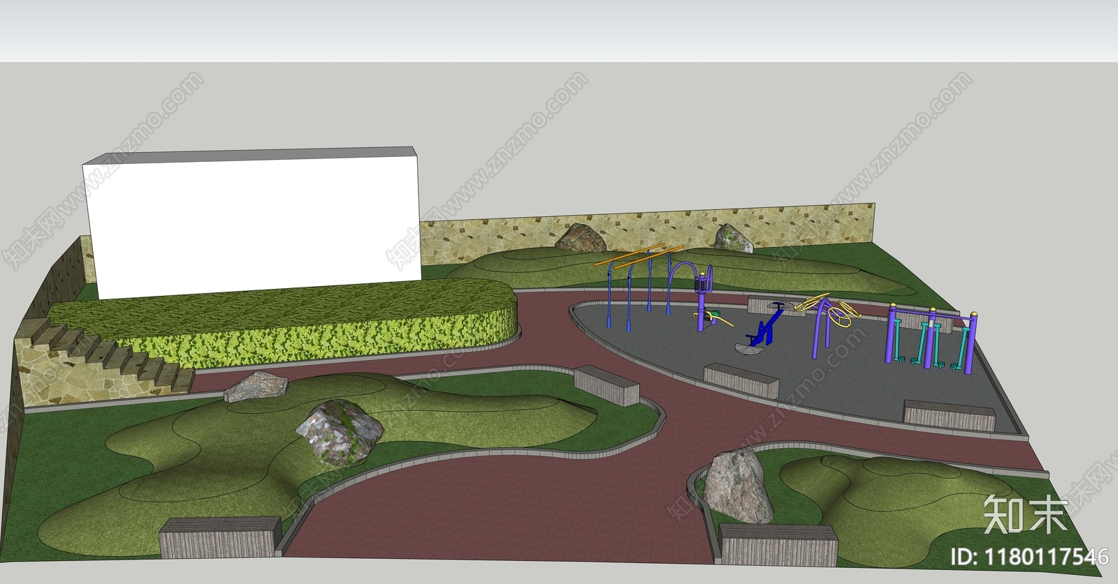 现代口袋公园SU模型下载【ID:1180117546】