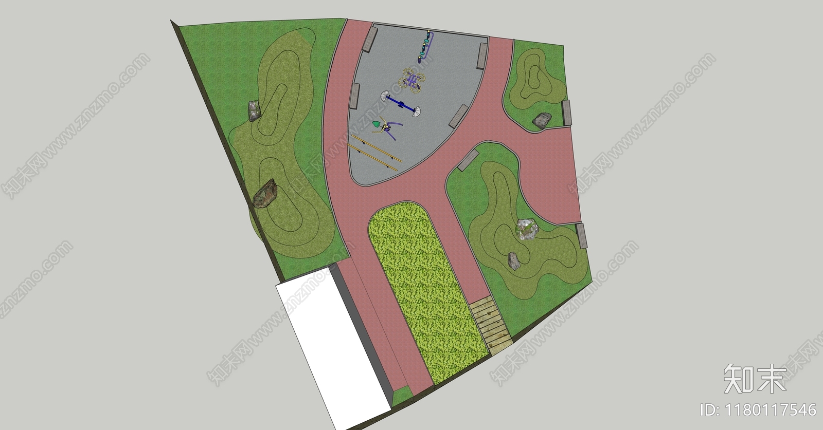 现代口袋公园SU模型下载【ID:1180117546】