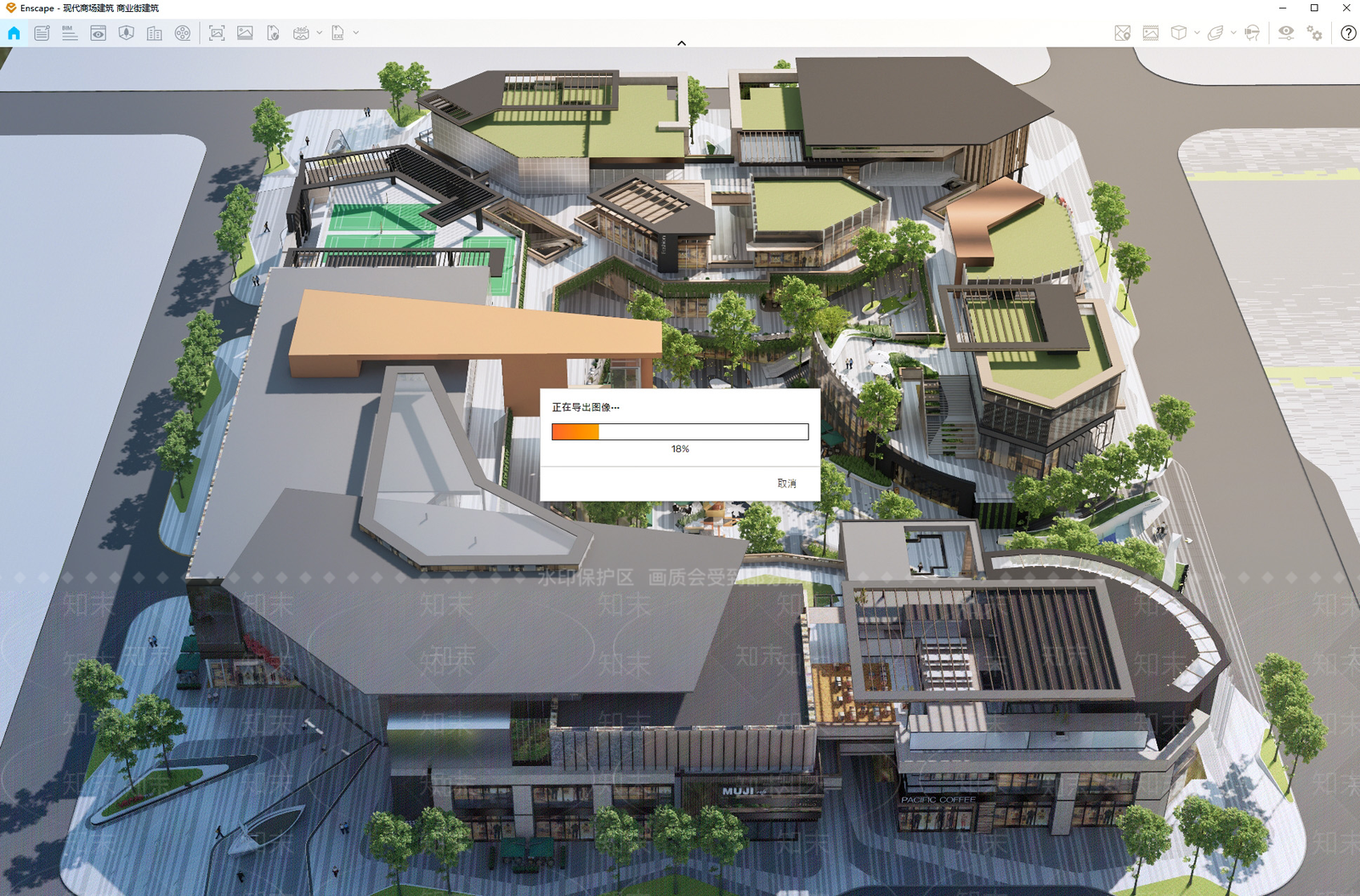 现代商业街SU模型下载【ID:1180117791】