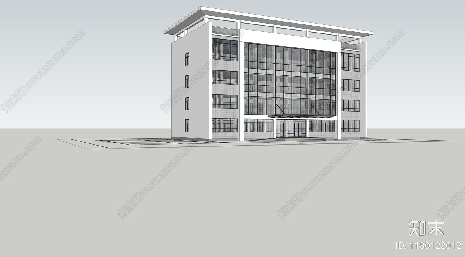 极简现代办公楼SU模型下载【ID:1180122012】
