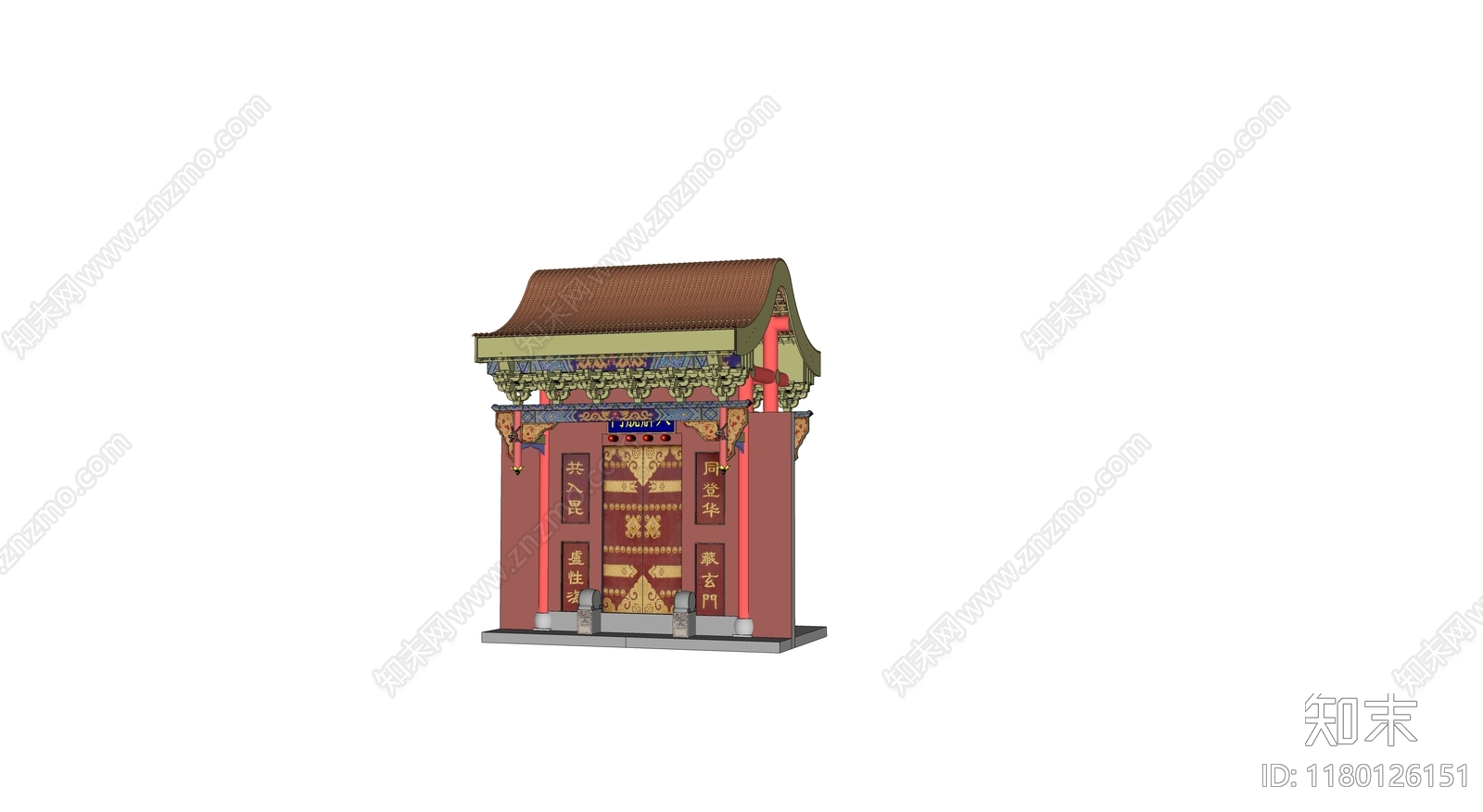 中式新中式古建筑SU模型下载【ID:1180126151】