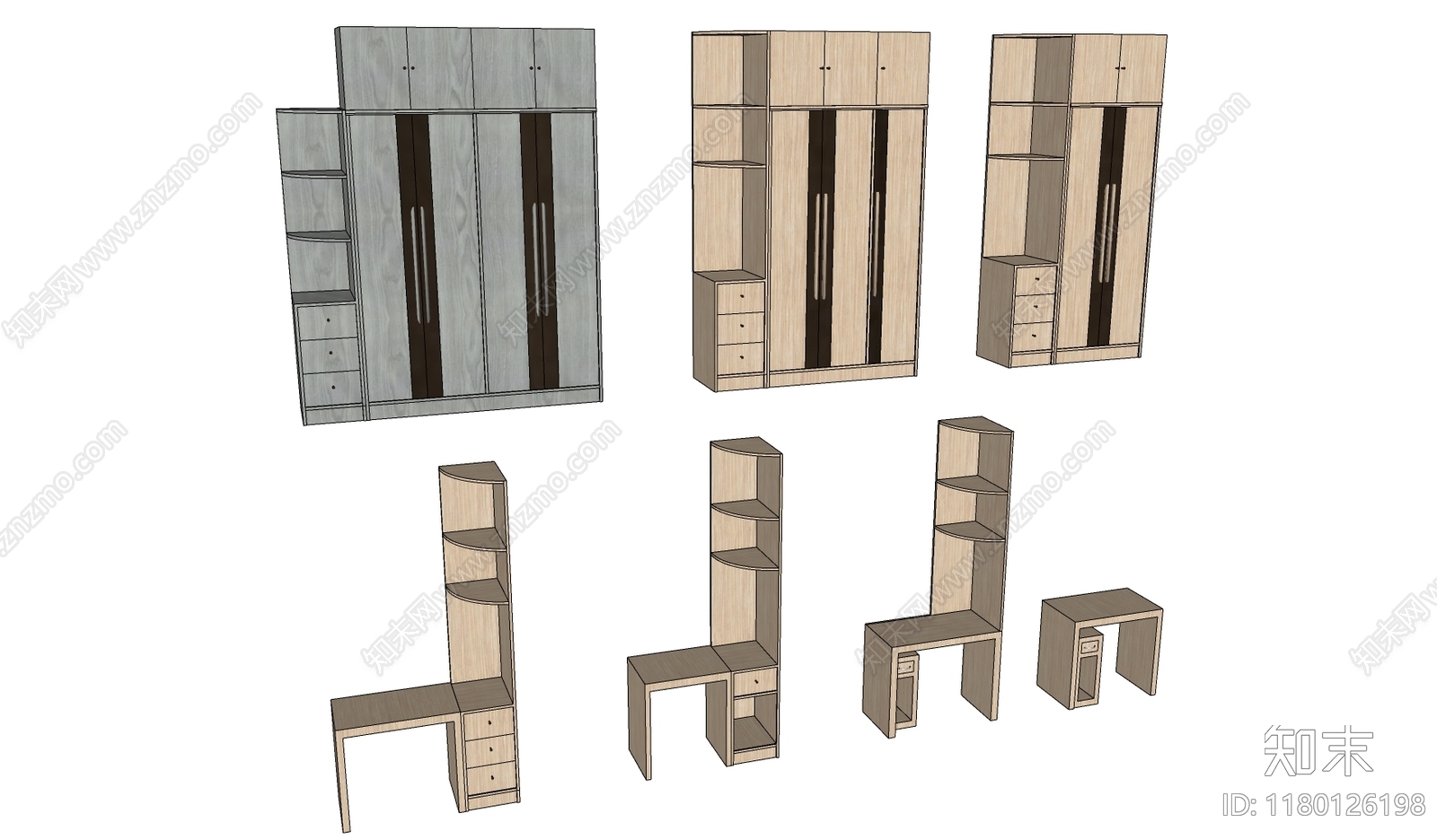 现代简约储物柜SU模型下载【ID:1180126198】