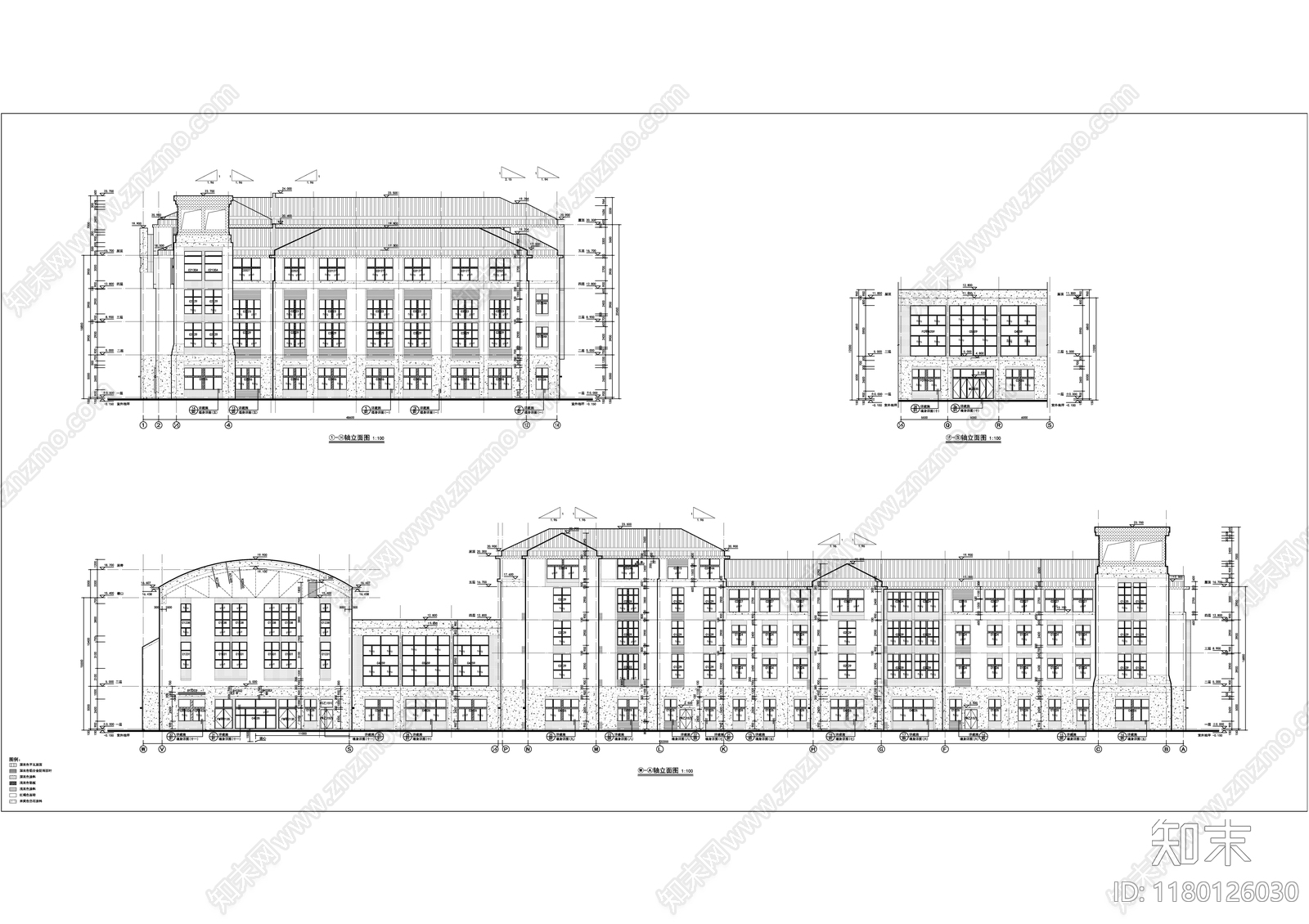 法式简约学校建筑施工图下载【ID:1180126030】