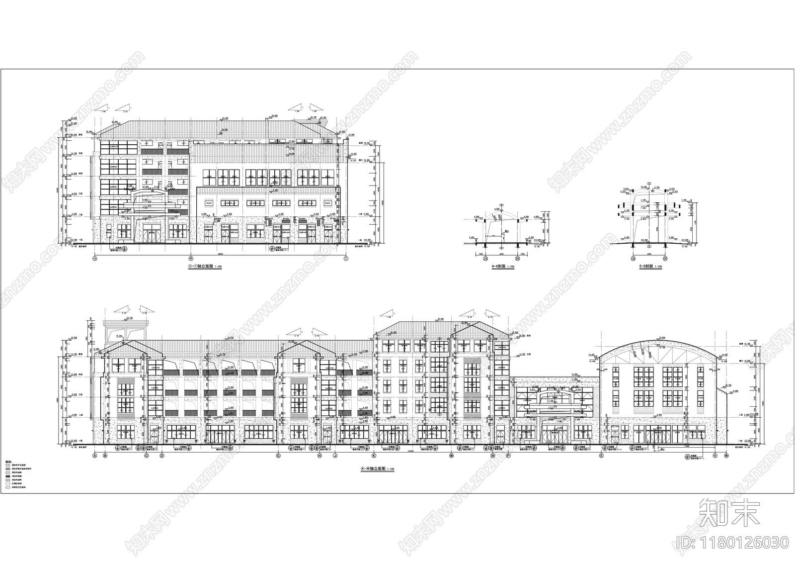 法式简约学校建筑施工图下载【ID:1180126030】