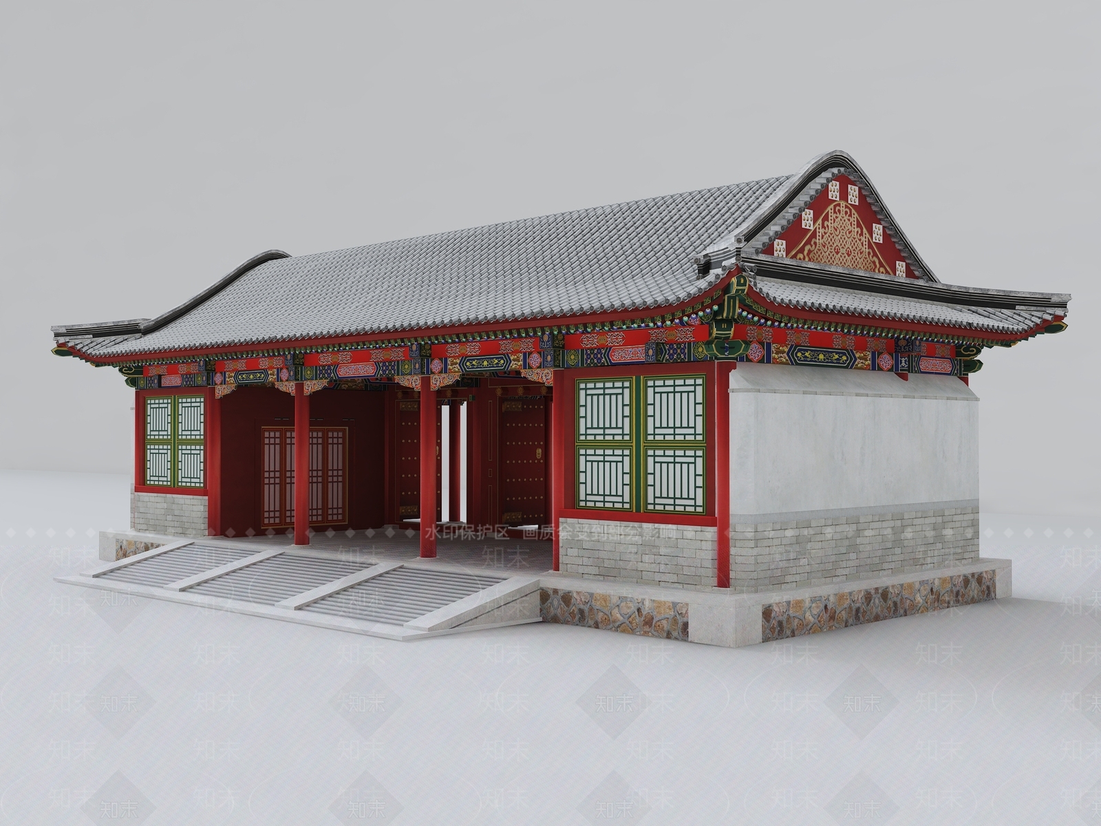 中式古建3D模型下载【ID:1180126614】