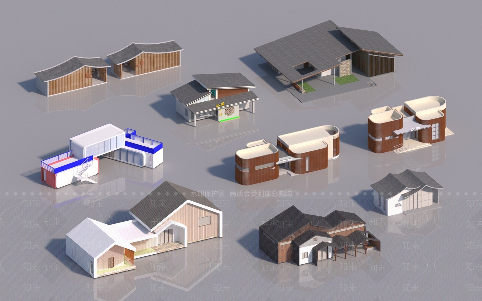 新中式公厕3D模型下载【ID:1180126839】