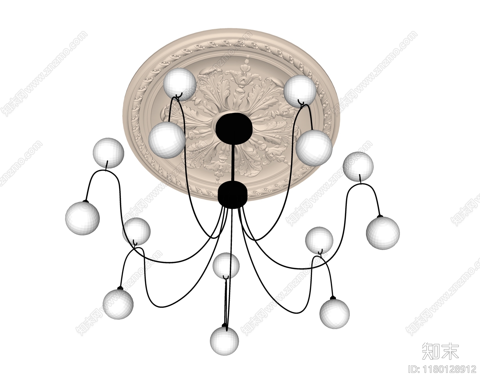 法式吊灯SU模型下载【ID:1180128912】