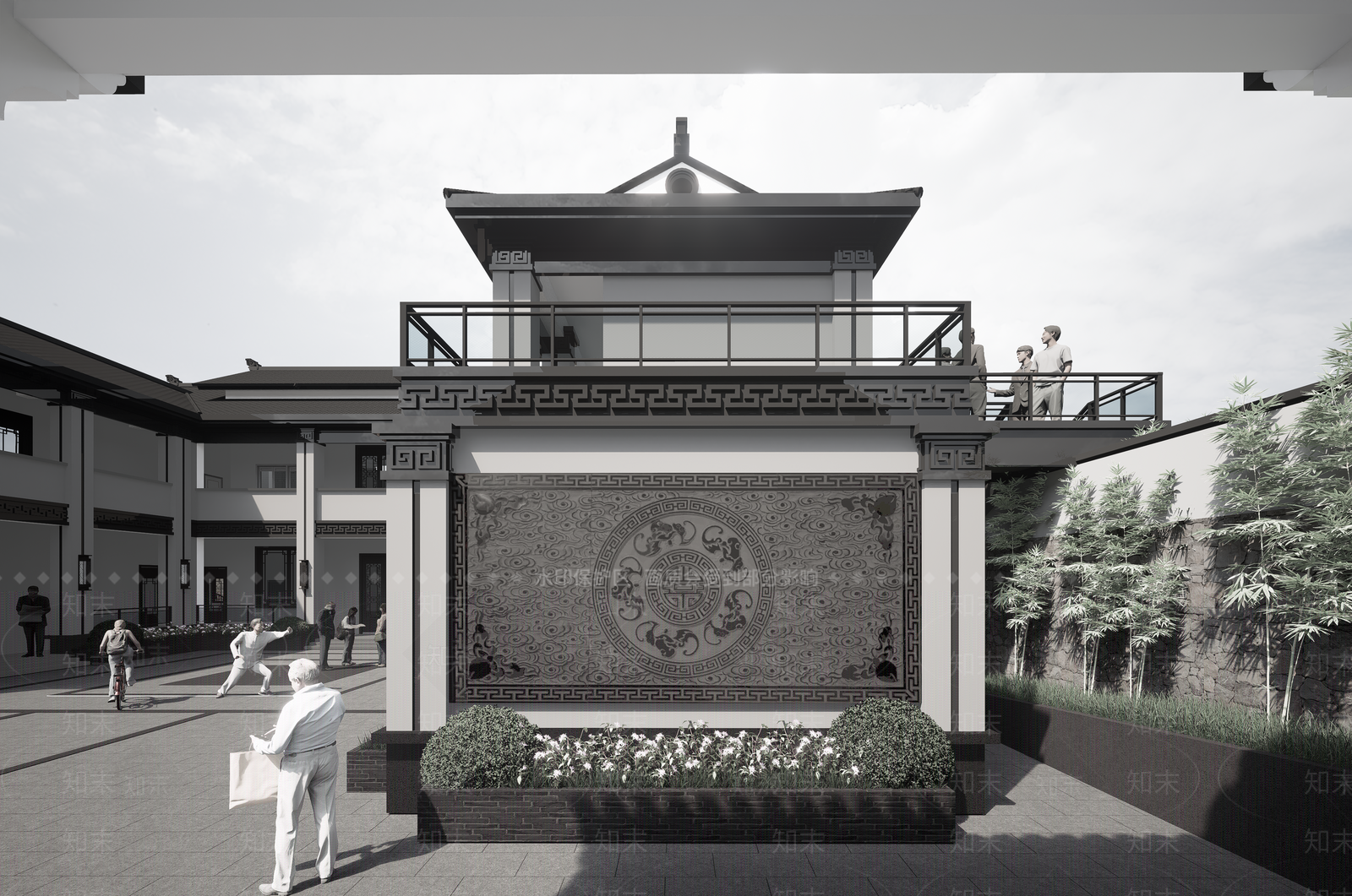 现代新中式乡村民房SU模型下载【ID:1180131046】