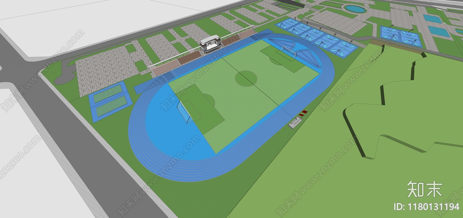 现代校园景观SU模型下载【ID:1180131194】
