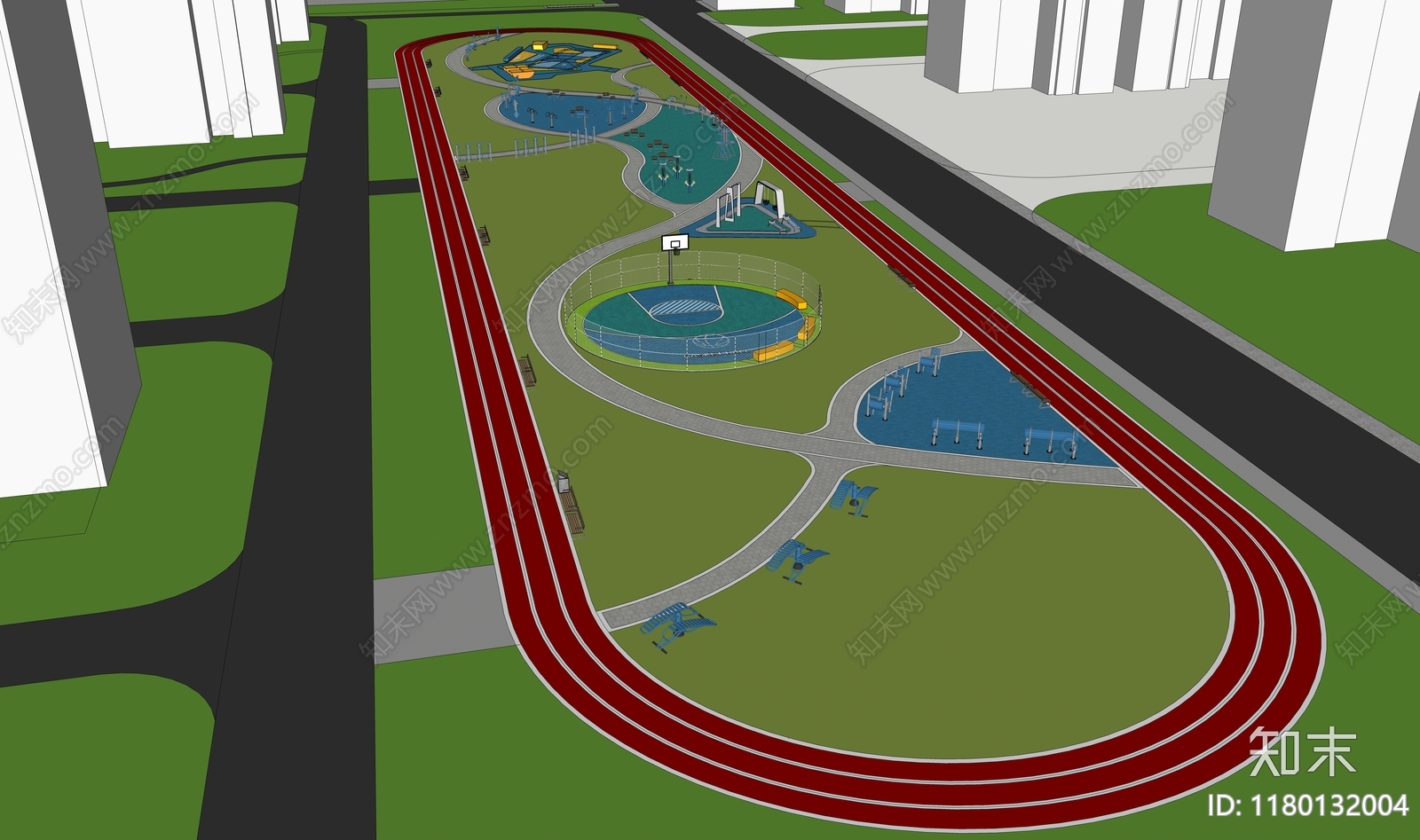 现代体育公园SU模型下载【ID:1180132004】