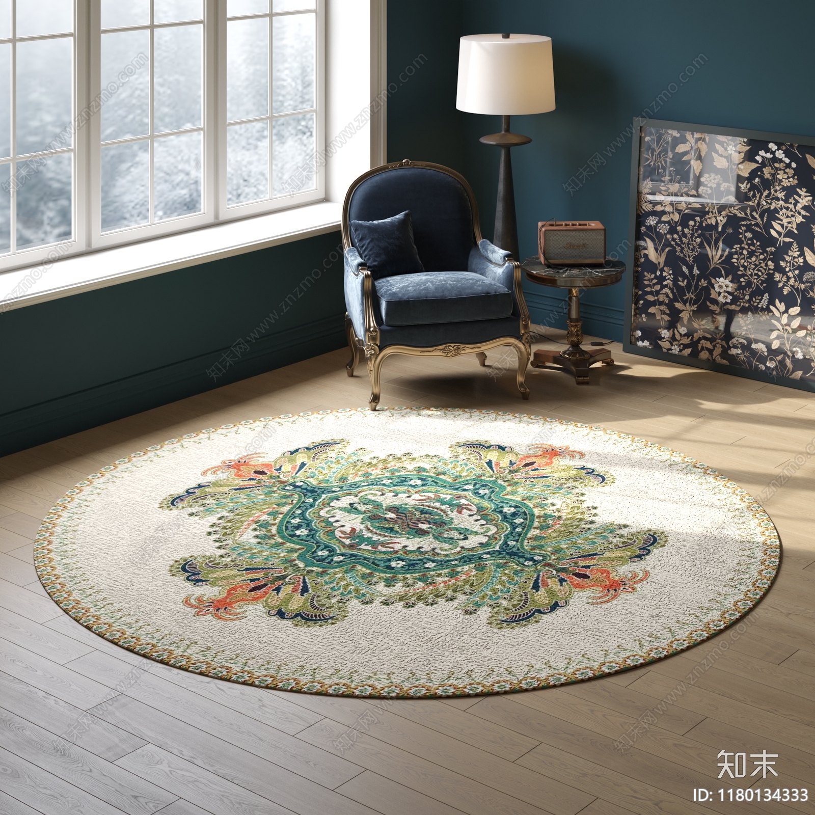 圆形花纹地毯贴图下载【ID:1180134333】