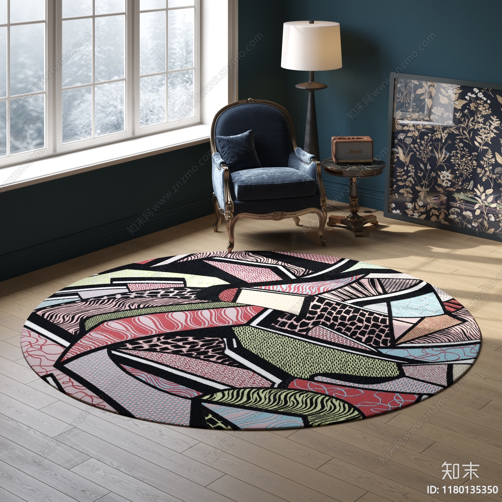 圆形花纹地毯贴图下载【ID:1180135350】