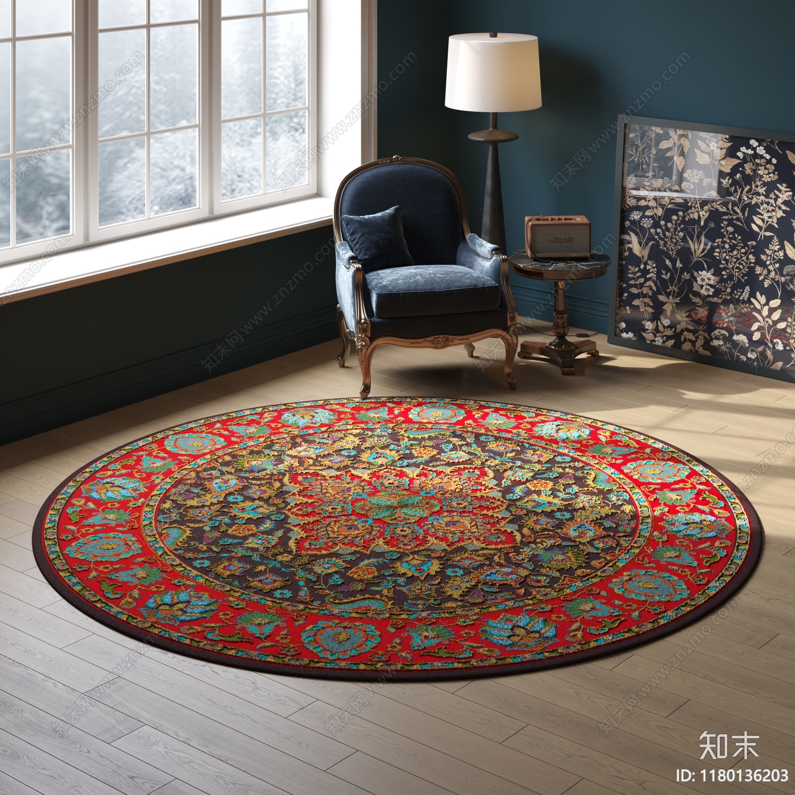 圆形花纹地毯贴图下载【ID:1180136203】