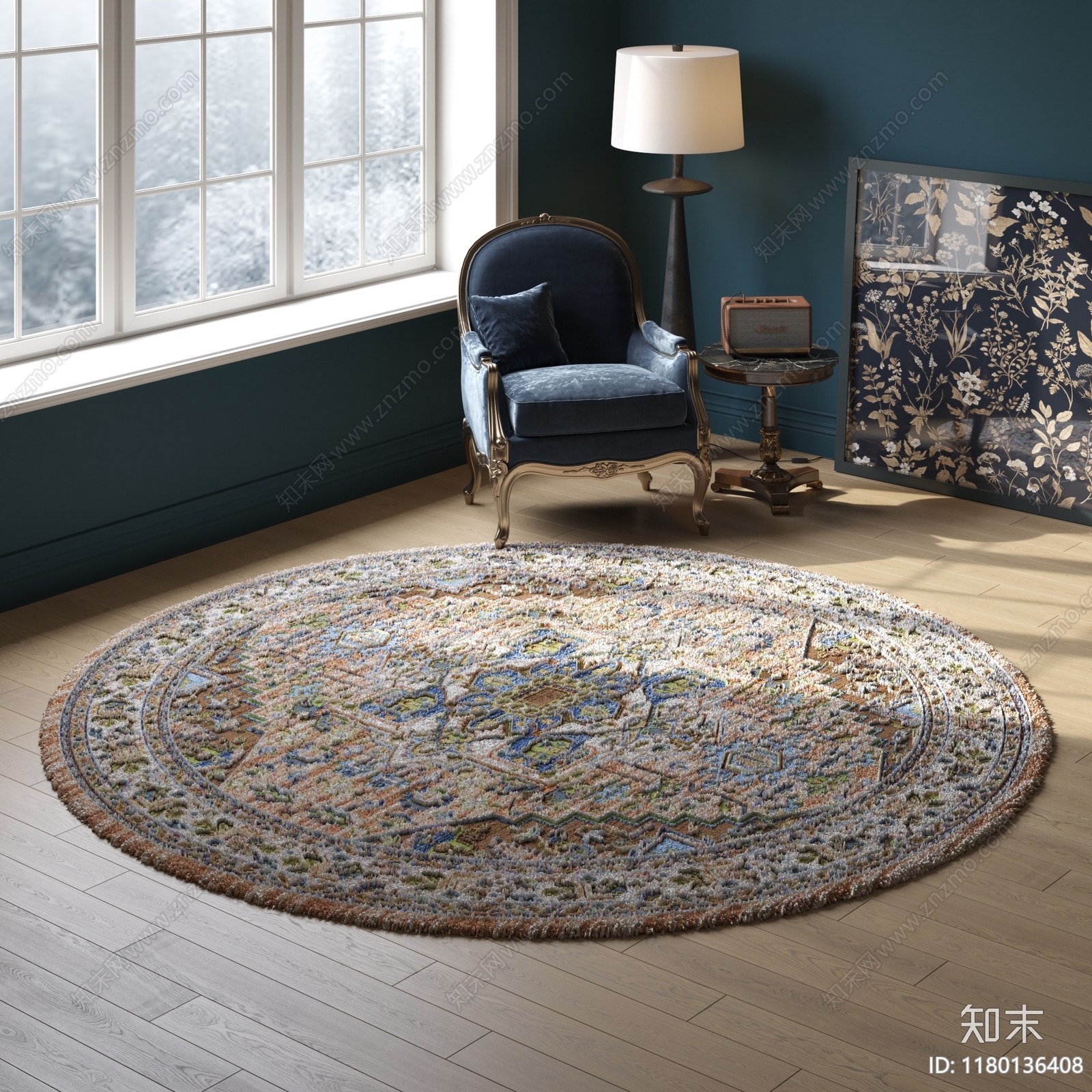 圆形花纹地毯贴图下载【ID:1180136408】