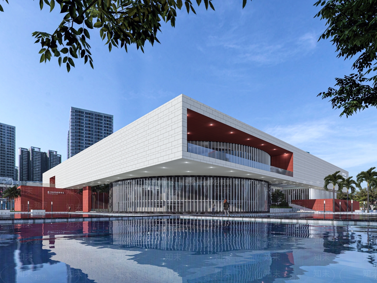 现代展览馆建筑SU模型下载【ID:1180142956】