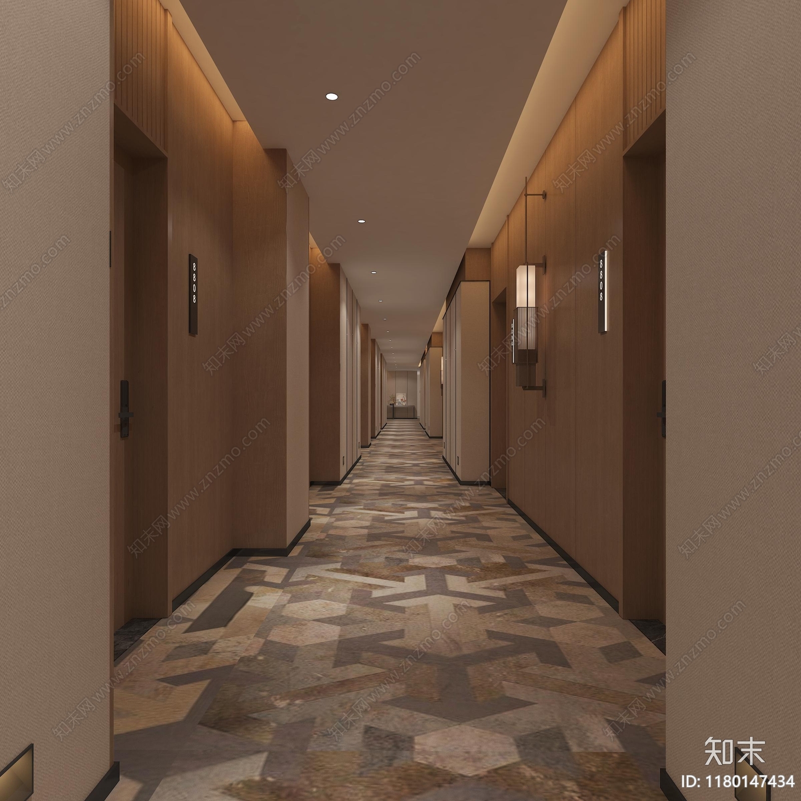 现代新中式酒店3D模型下载【ID:1180147434】