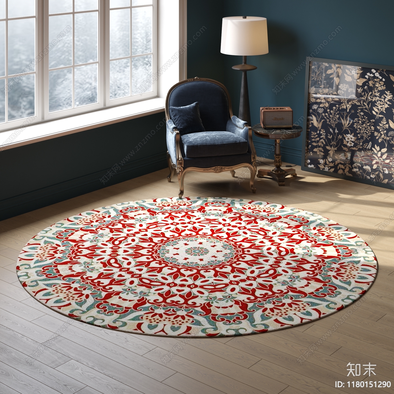 圆形花纹地毯贴图下载【ID:1180151290】
