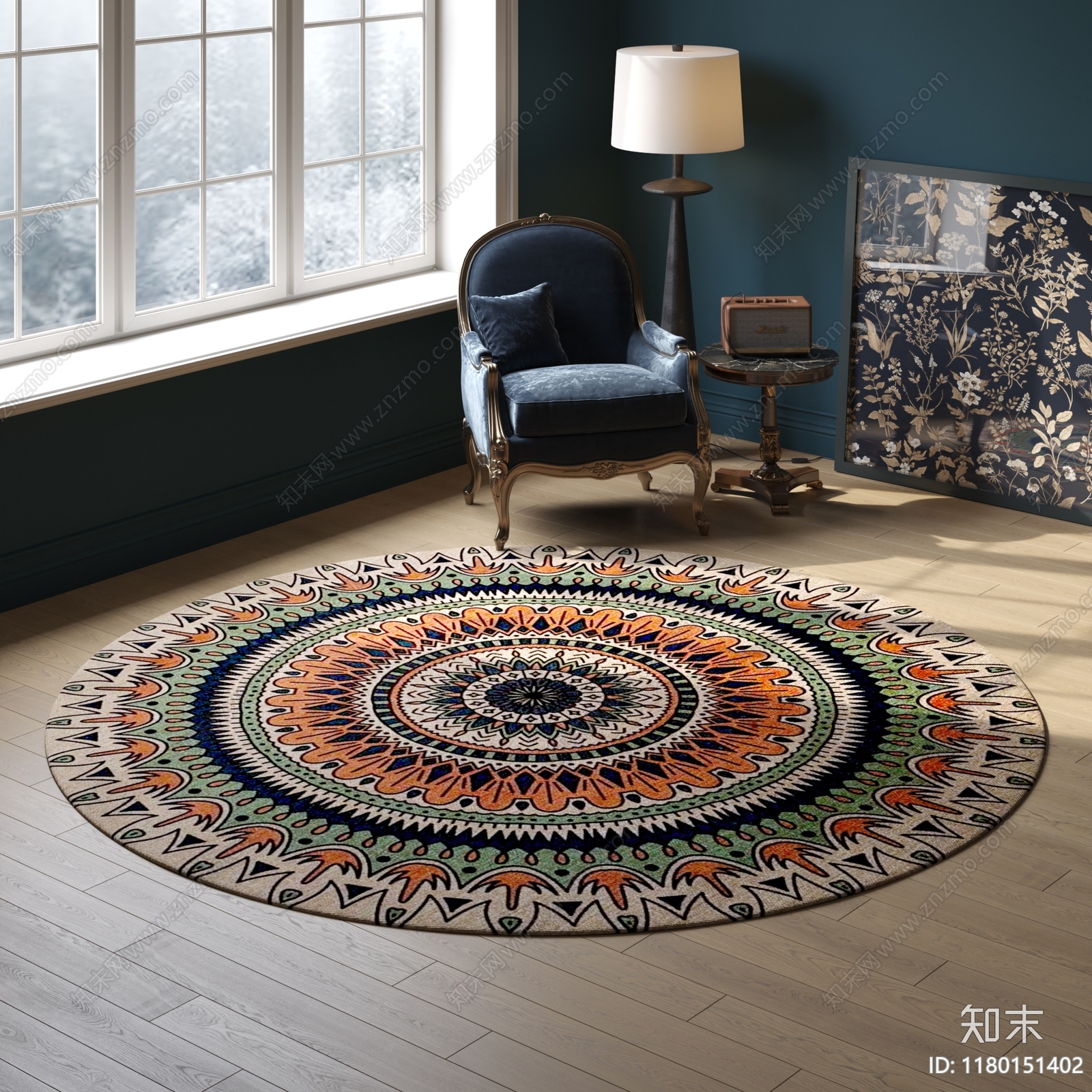 圆形花纹地毯贴图下载【ID:1180151402】