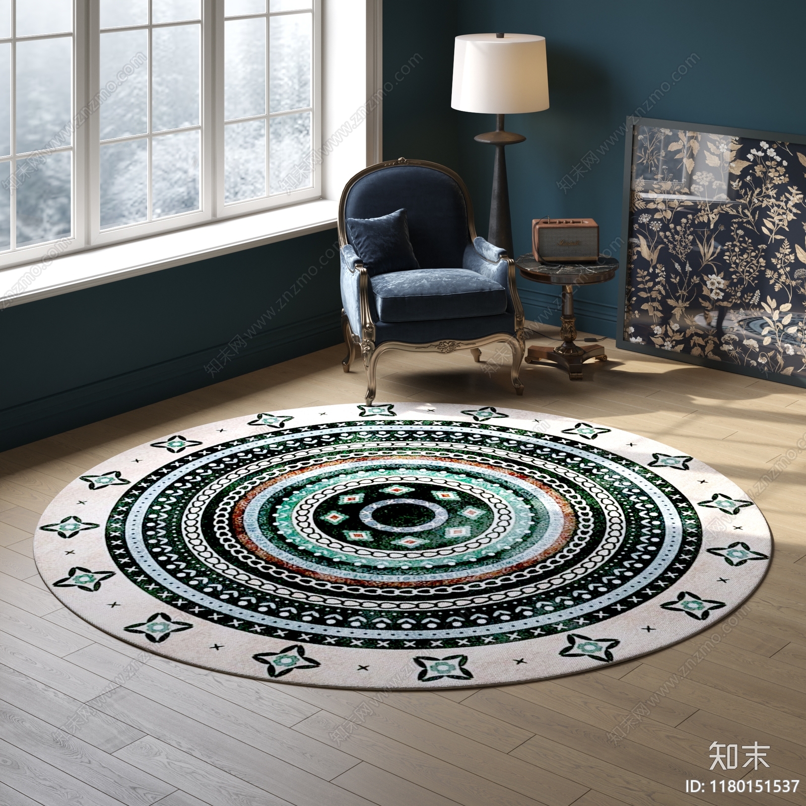 圆形花纹地毯贴图下载【ID:1180151537】