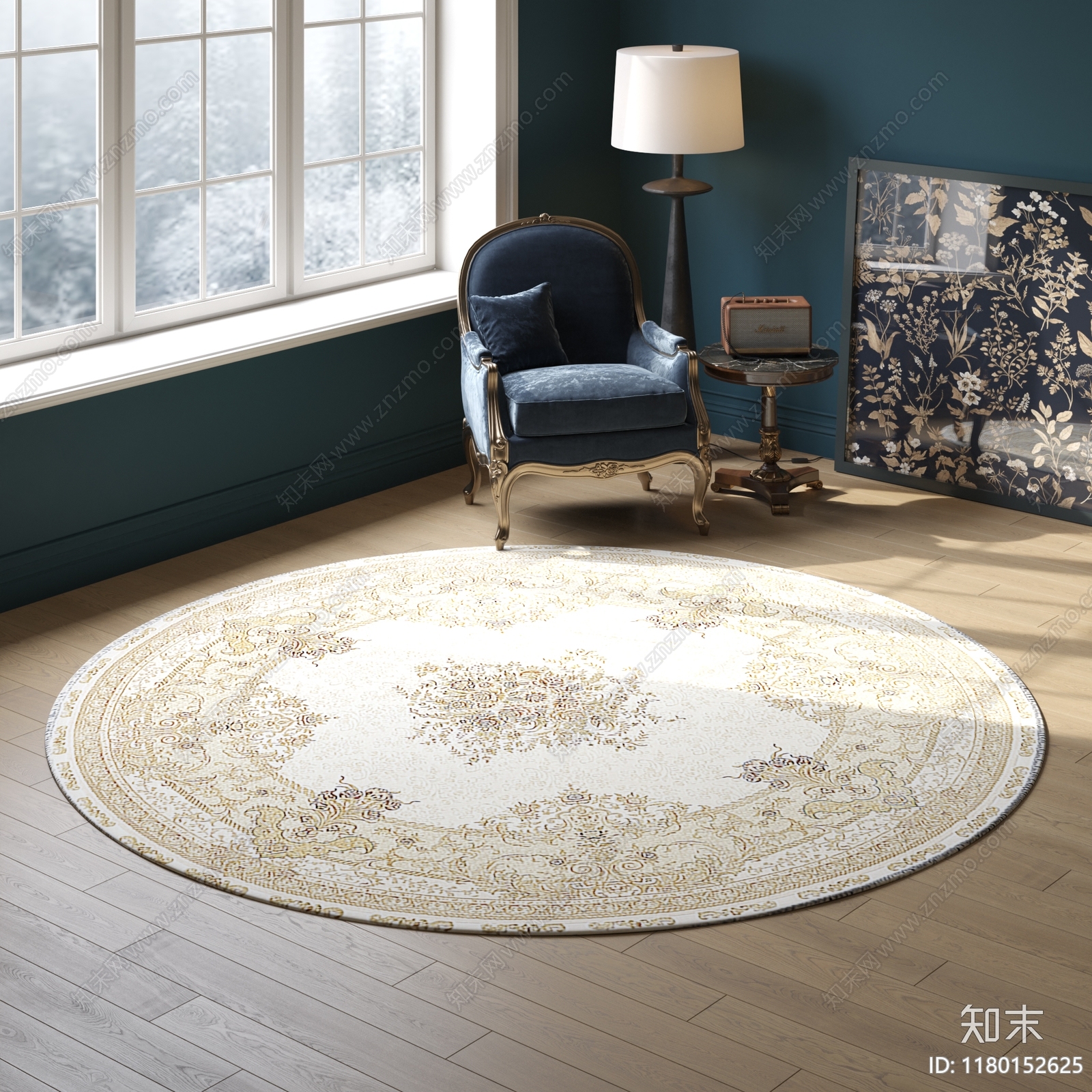 圆形花纹地毯贴图下载【ID:1180152625】