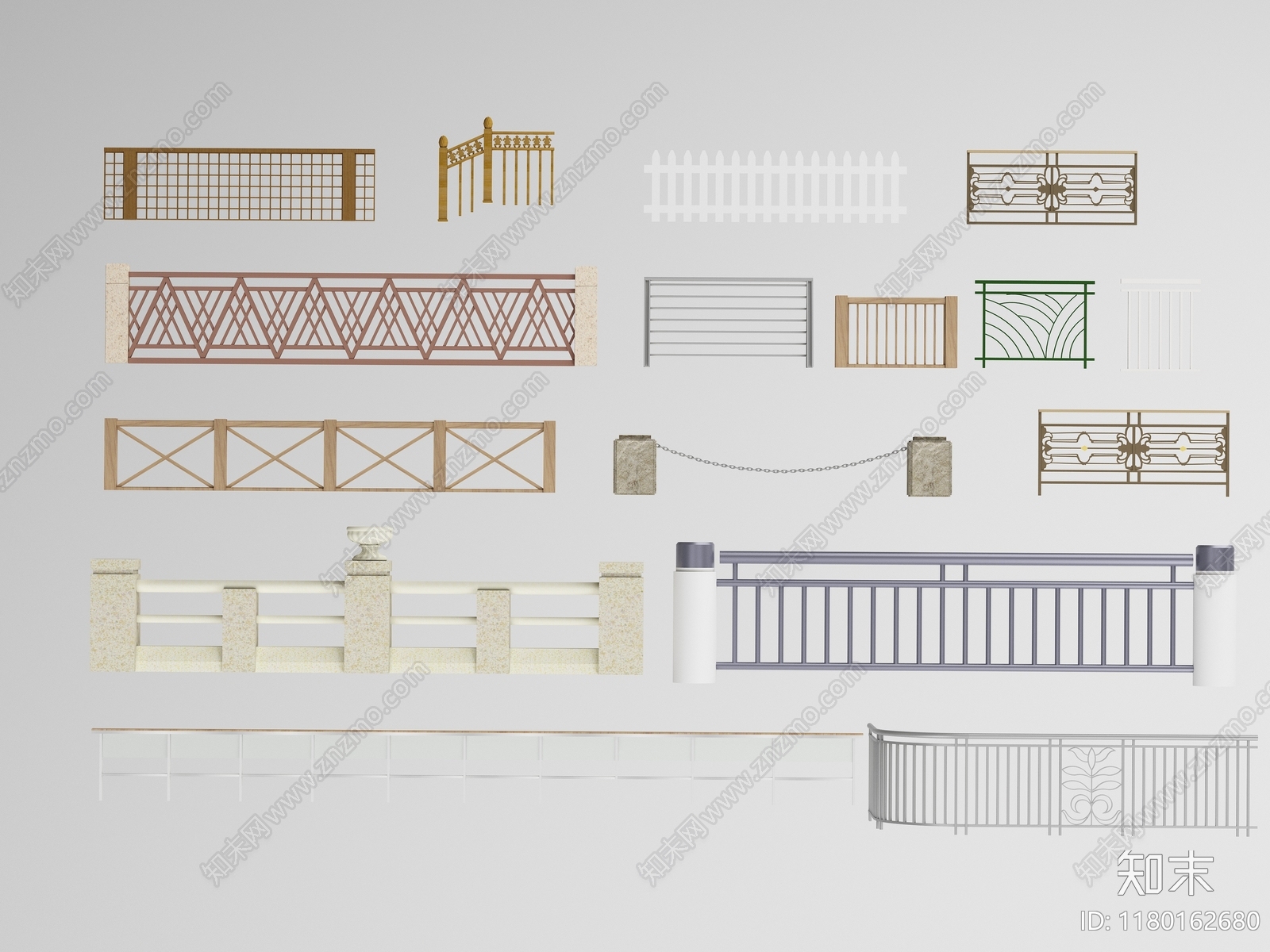 现代栏杆3D模型下载【ID:1180162680】