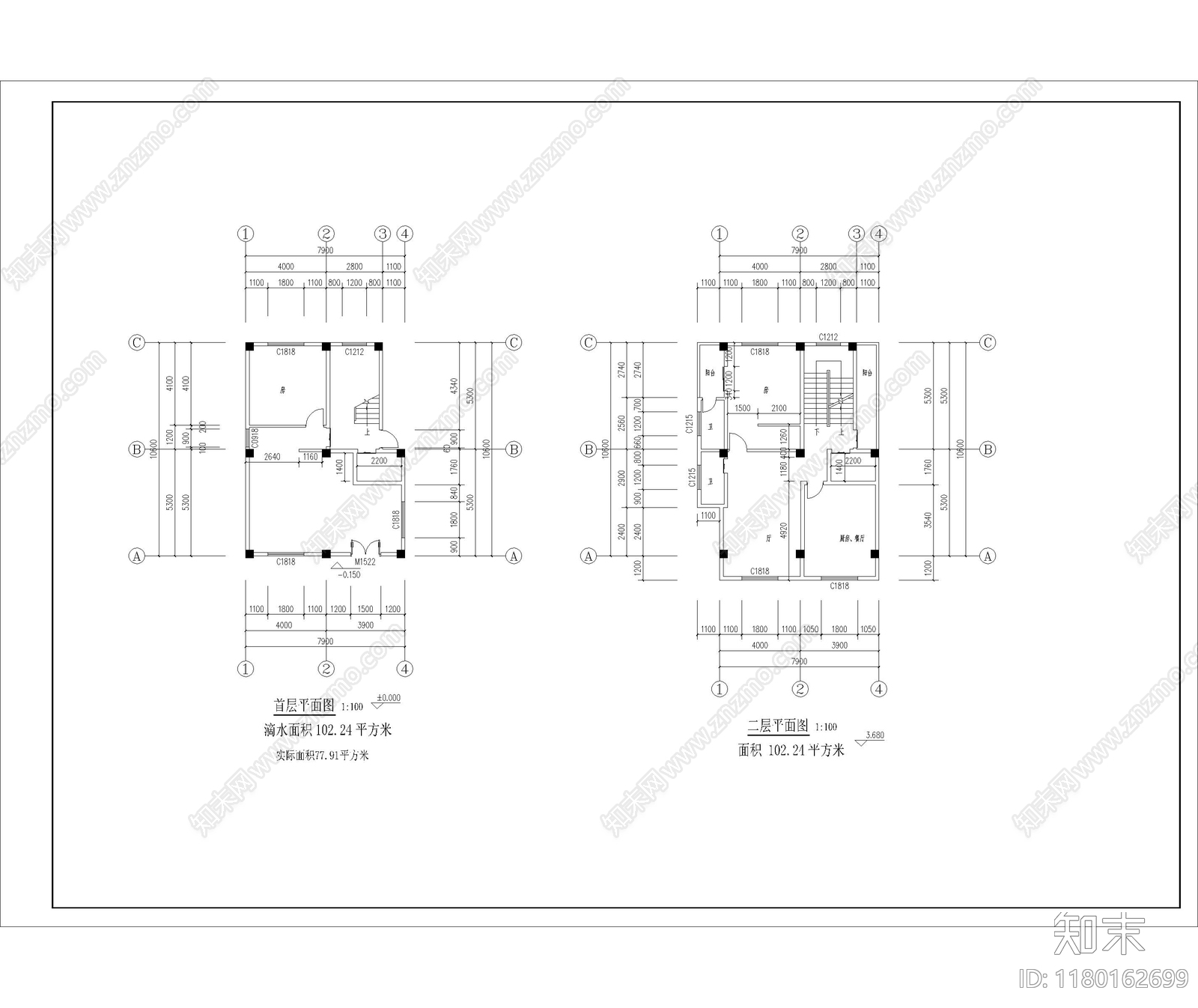 现代其他居住建筑cad施工图下载【ID:1180162699】