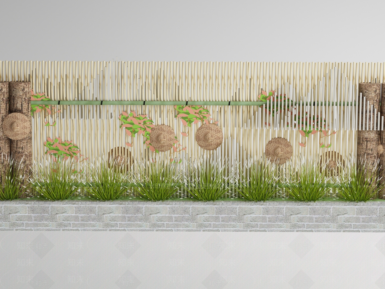 新中式现代景墙3D模型下载【ID:1180167453】