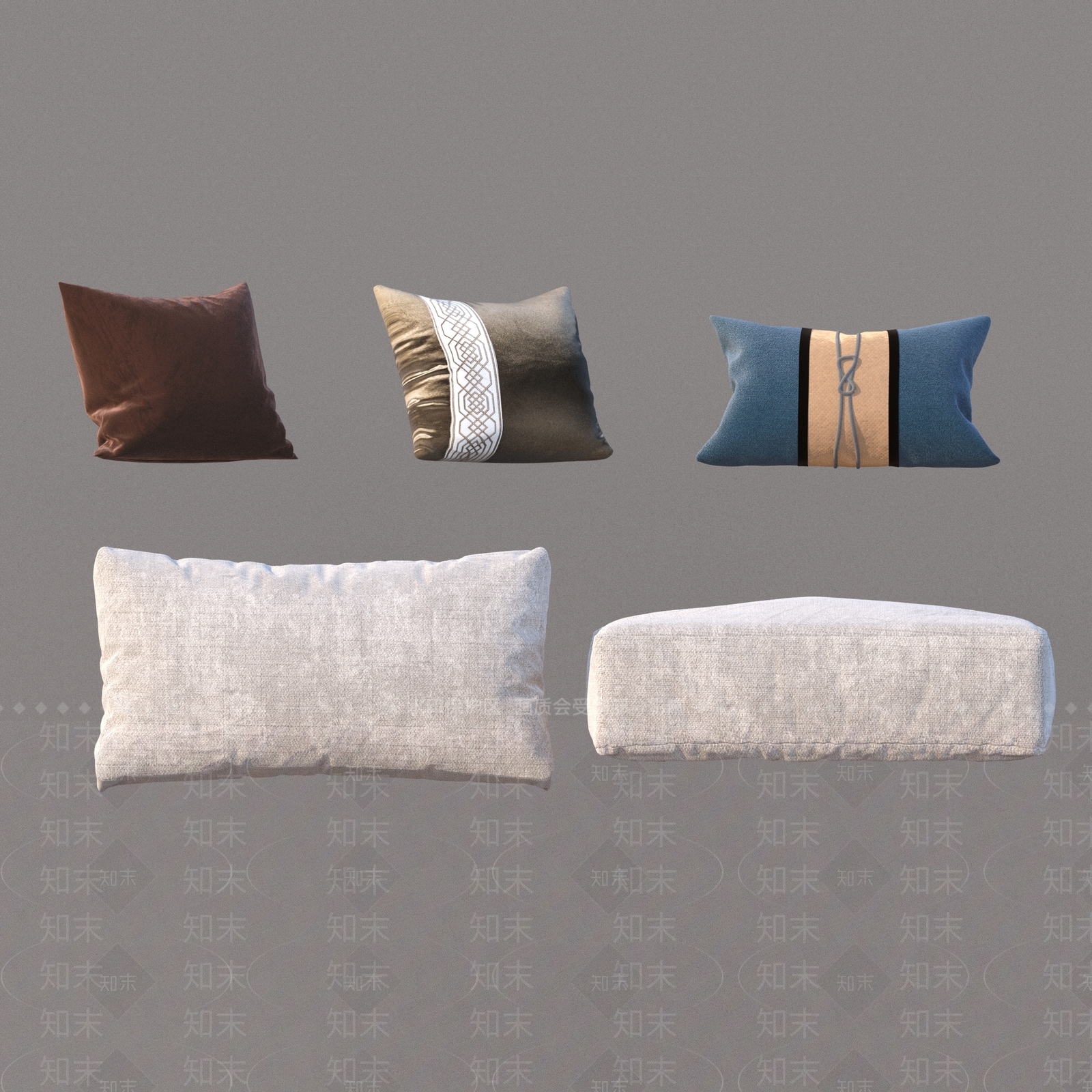 现代抱枕3D模型下载【ID:1180181201】